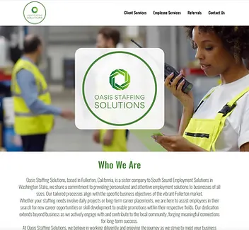 Visual depiction of the Oasis Staffing Solutions case study, showcasing satisfied clients engaged in productive work environments facilitated by our staffing services